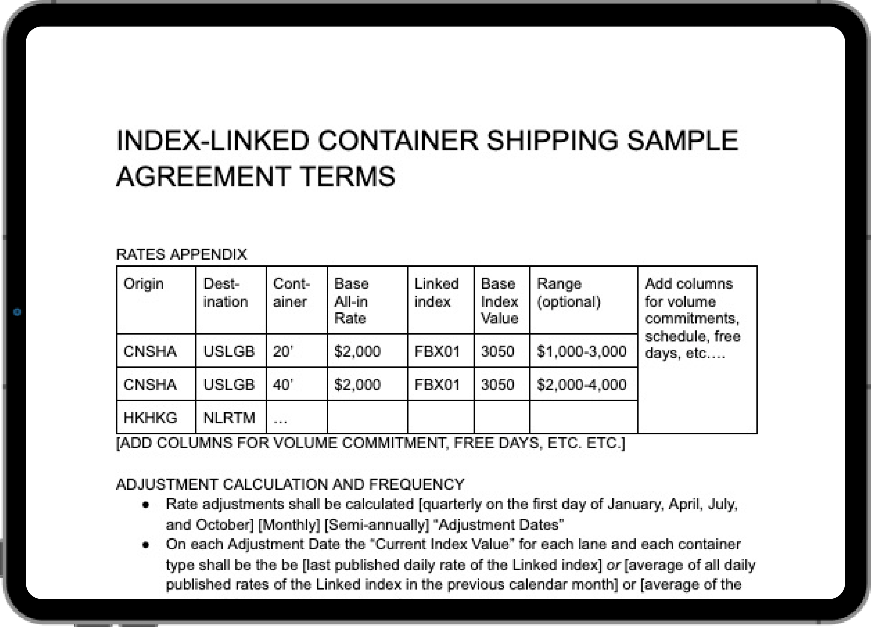 Index-linked contracts help save resources and keep rates aligned with the market